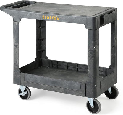 ELAFROS Heavy Duty Plastic Utility Cart Flat top 37 x 18.8 Inch by ELAFROS