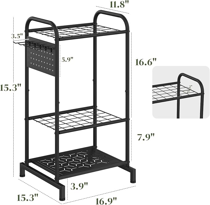 Garden Tool Organizer with Hooks Yard Tool Rack Heavy Duty Steel Yard Tool - Image 3
