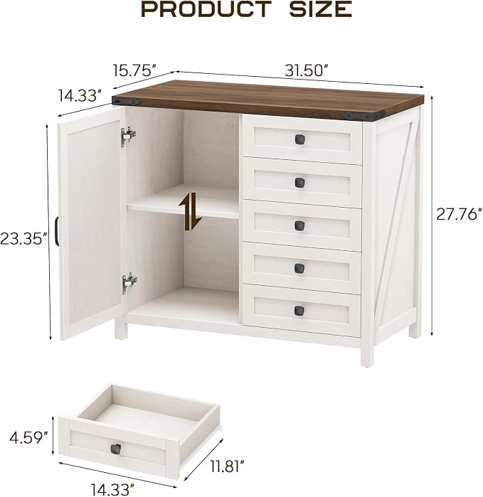 Halitaa 5 Drawer File Cabinet Office Drawers Organizer, Under Desk Cabinets - Image 2