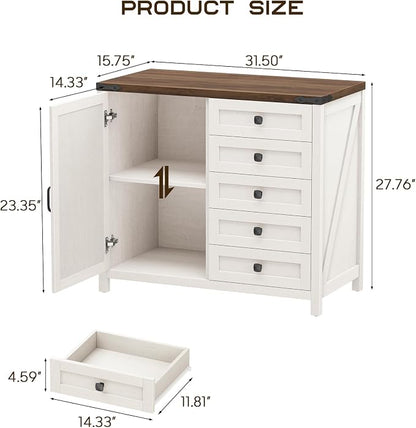 Halitaa 5 Drawer File Cabinet Office Drawers Organizer, Under Desk Cabinets - Image 2