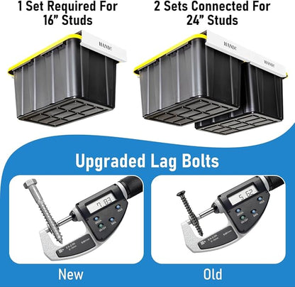 HandT USA Based Overhead Garage Storage Rack, Ceiling Tote Bin Organization - Image 4
