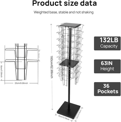 360°Rotating Magazine Rack Floor, Brochure Display Stand Magazine Displa Holder - Image 4