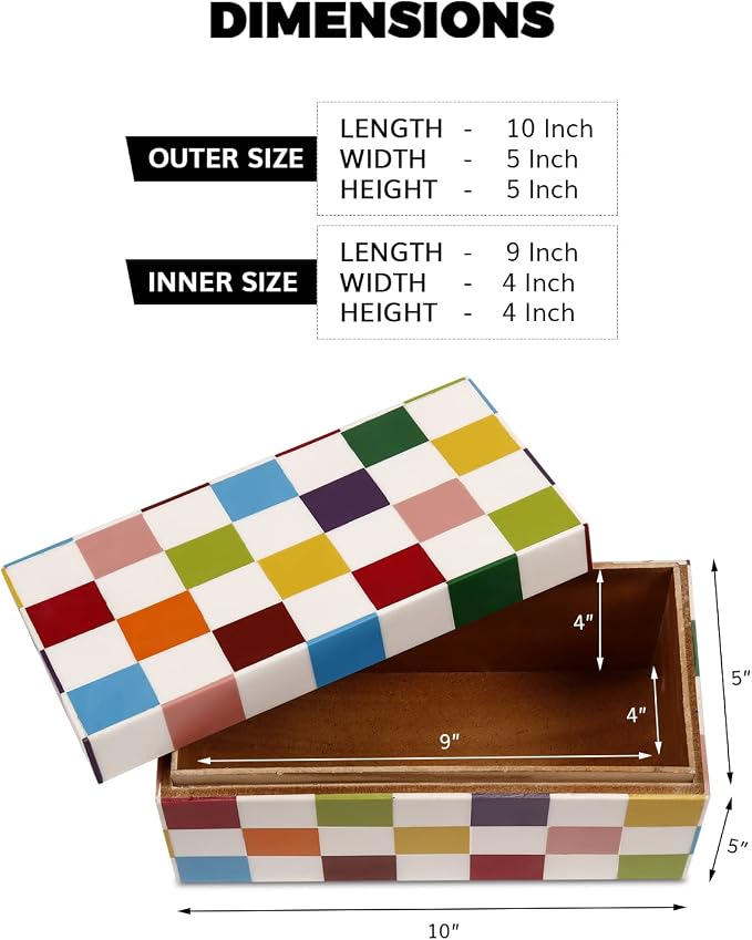 Handicrafts Home Decorative Organizer Box 10x5 – Large Keepsake Box - Image 8
