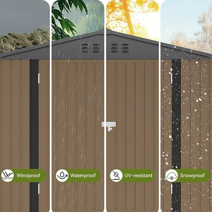 COMHOMA Shed Outdoor Storage Shed Metal, Lockable Doors Tool Sheds - Image 7