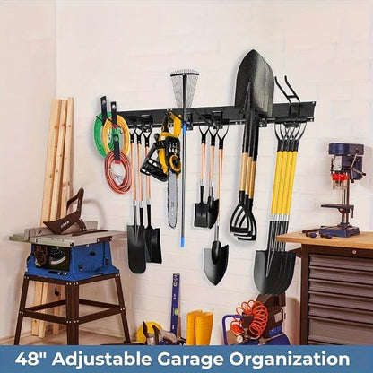 48" Industrial-Grade Wall-Mounted Garage Tool Organizer Heavy-Duty Steel Frame - Image 7