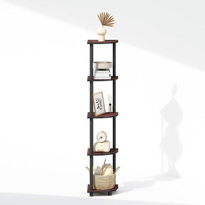 Furinno Turn-N-Tube Storage Shelves, 5-Tier Book Shelf, Corner Shelf, Toolless - Image 7