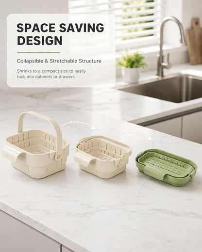 Multifunctional Foldable Hanging Sink Drain Basket Plastic Stretchable Kitchen - Image 4