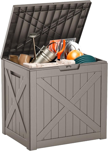 32 Gallon Deck Box, Resin Outdoor Storage Box - Image 2