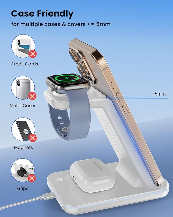 3 in 1 Wireless Charging Station, Wireless Charger Stand - Image 6