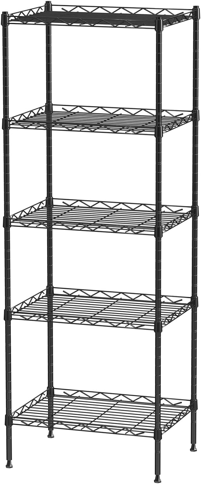 5 Tier Standing Metal Wire Shelving Unit, Adjustable Height, Storage Shelf Units by Unknown