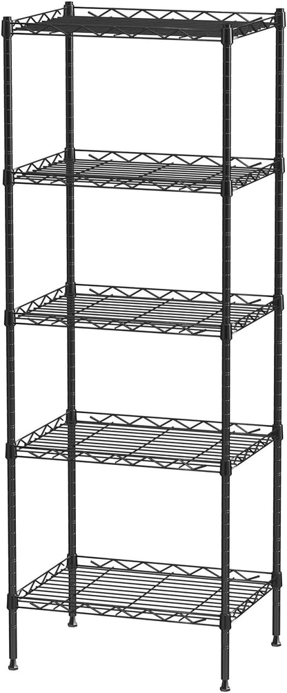 5 Tier Standing Metal Wire Shelving Unit, Adjustable Height, Storage Shelf Units by Unknown