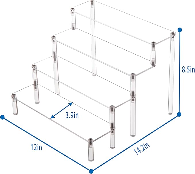BYCY Acrylic 4-Tier Riser Display Shelf - Image 5