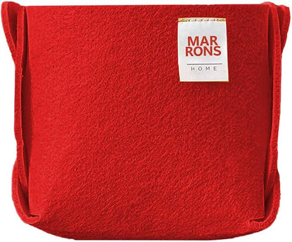 Collapsible Felt Red Storage Bin Mini 3.9"x3.9"x3.9" – Foldable Basket by MARRONS