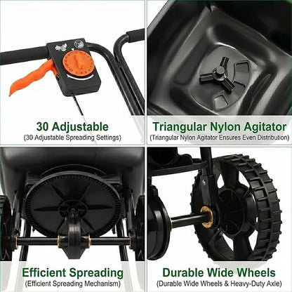 Walk-Behind Hand Push Broadcast Spreader, 10 ft Spreading Width Manual - Image 7