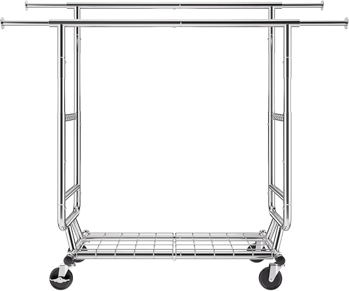 VEVOR Clothes Rack, Rolling Clothing Garment Rack, Extendable Carbon Steel - Image 10