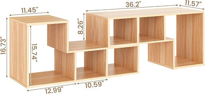 Recaceik Cube Bookshelf 2 Shelf Bookcase L-Shaped TV Console Stand Modern - Image 2