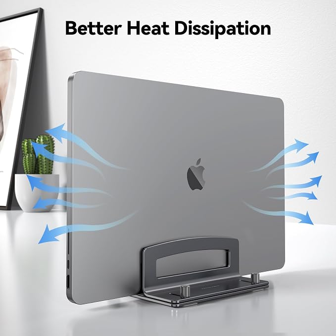 TECKNET Vertical Laptop Stand, Adjustable Aluminum Laptop Stand, Space-Saving - Image 7