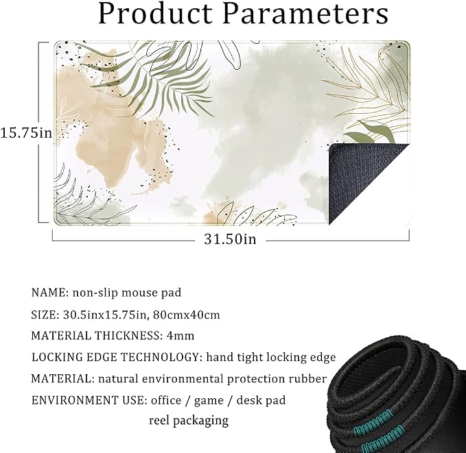 Keyboard mat Kawaii Mousepad Matcha Green Plant Abstract Accessories Desk pad - Image 6