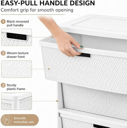 Wide 3-Drawer Plastic Storage Tower - Image 4
