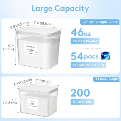Lifewit 2+1 Laundry Pods Container & Dryer Sheet Holder, Large Powder Detergent - Image 4