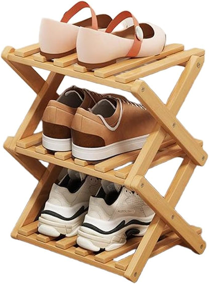 YYW Bamboo Shoe Rack for Entryway, Free Standing Shoe Racks Shelf Closet by YYW
