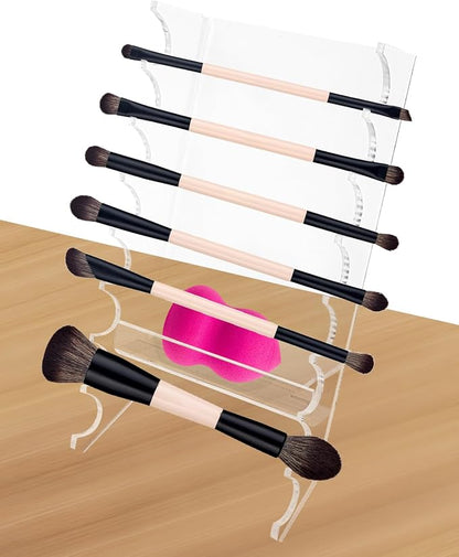 8 Tier Acrylic Makeup Brush Holder, Unique Clear Paint Brush Drying Rack Hair by Unknown