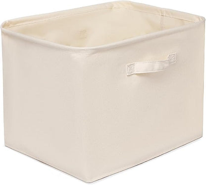 Foldable Storage Bins with Lids Cotton Canvas Rectangular Storage Box Ideal - Image 5