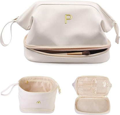 Girl Gift Ideas, Initial Double Layer Cosmetic Bag by Vogewood