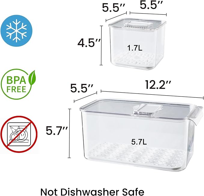 vacane Fresh Produce Saver for Refrigerator, Salad Vegetable Storage Organizers - Image 6