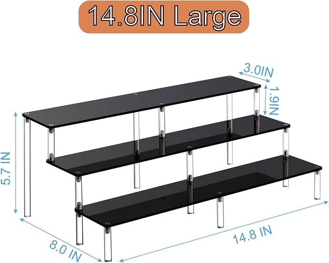HENABLE Black 14.8 IN Large Acrylic Perfume Organizer Stand, Funko POP - Image 5