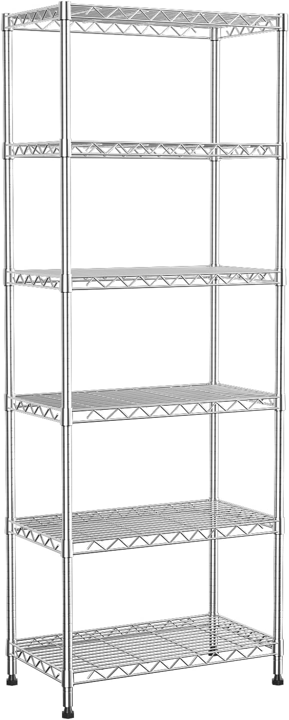 6-Tier Wire Shelving Unit, Metal Shelf Racks by Vanzbon