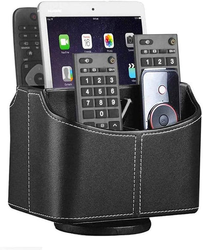 YAPISHI Leather Remote Control Holder, 360 Degree Spinning Desk TV Remote by YAPISHI
