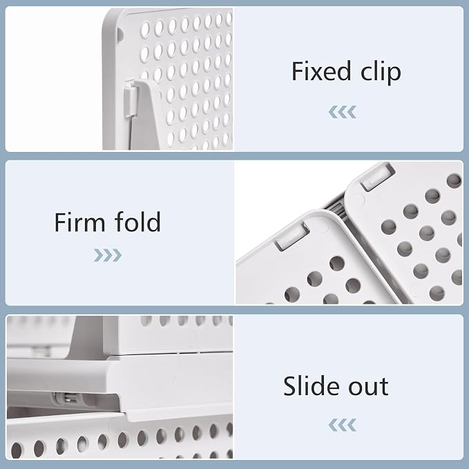 VECELO 4 Pack Plastic Closet Shelf Organizer, Stackable Sweater Storage Closet - Image 3