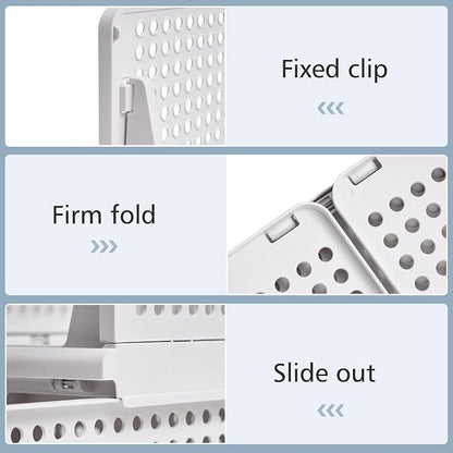 VECELO 4 Pack Plastic Closet Shelf Organizer, Stackable Sweater Storage Closet - Image 3