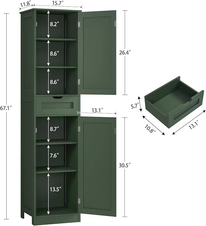 Iwell Tall Bathroom Storage Cabinet - Image 3