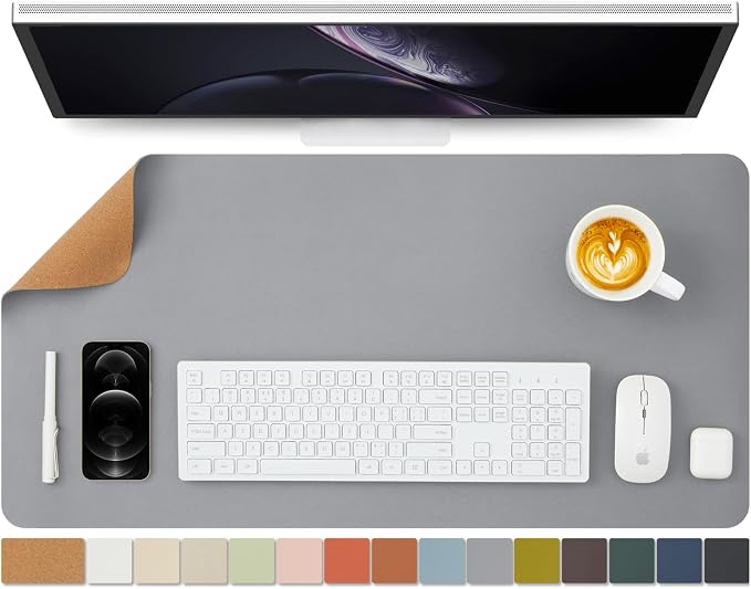 Cork Desk Mat - Dual-Sided Desk Pad by HOMIEAZICOZI