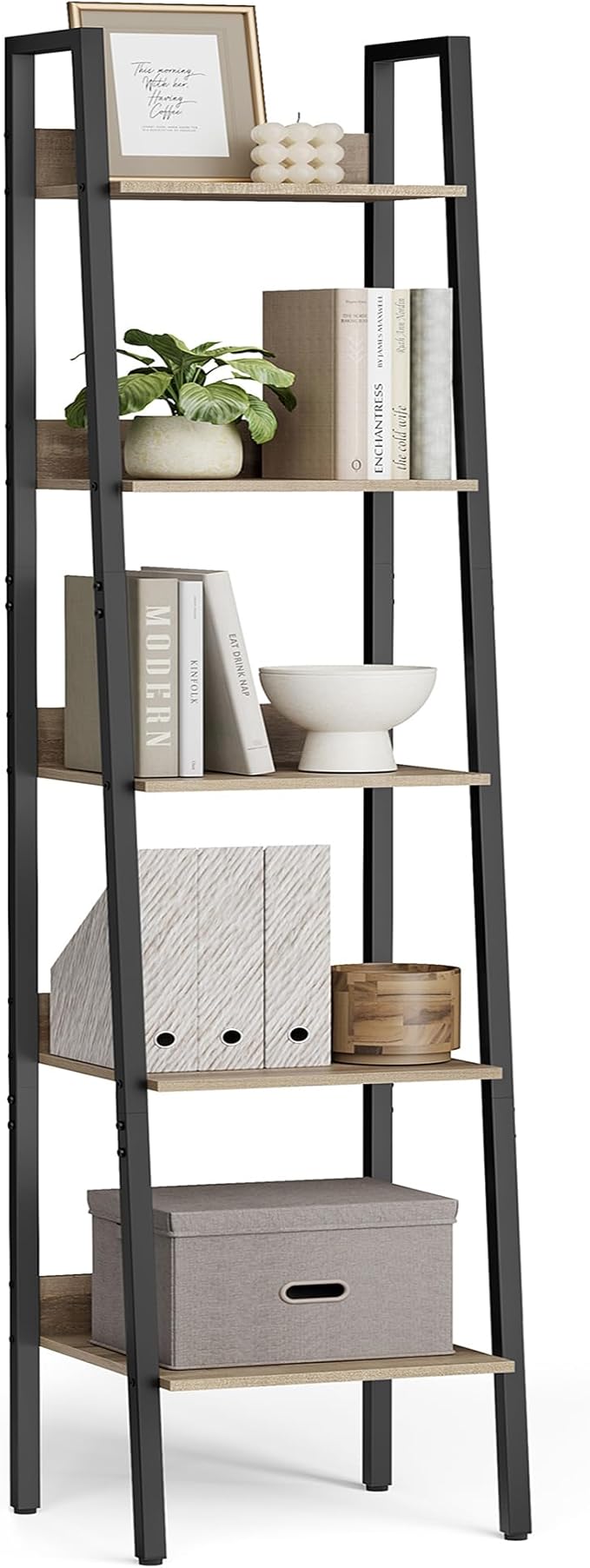 VASAGLE Bookshelf, 5-Tier Narrow Book Shelf, 11.8 x 13.3 x 66.9 Inches by VASAGLEbySONGMICSHOME