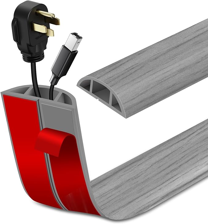 Floor Cord Cover Self Adhesive Cord Hider Floor Extension Cord Covers by LSGCQ