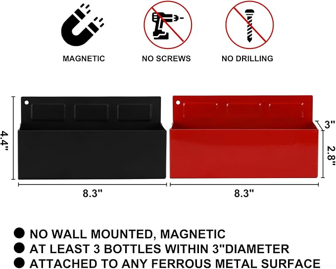 Mayouko 2PCS Magnetic Aerosol Spray Can Holder, 8.3" x 3" x 4.4", Magnet - Image 2