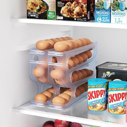 Sotfamily FIFO Egg Holder for Fridge, Egg Organizer for 56 Large Size Eggs | - Image 7
