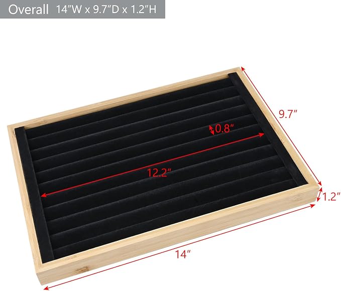 MOOCA 2 Pcs Bamboo Ring Display Tray Set - Image 2