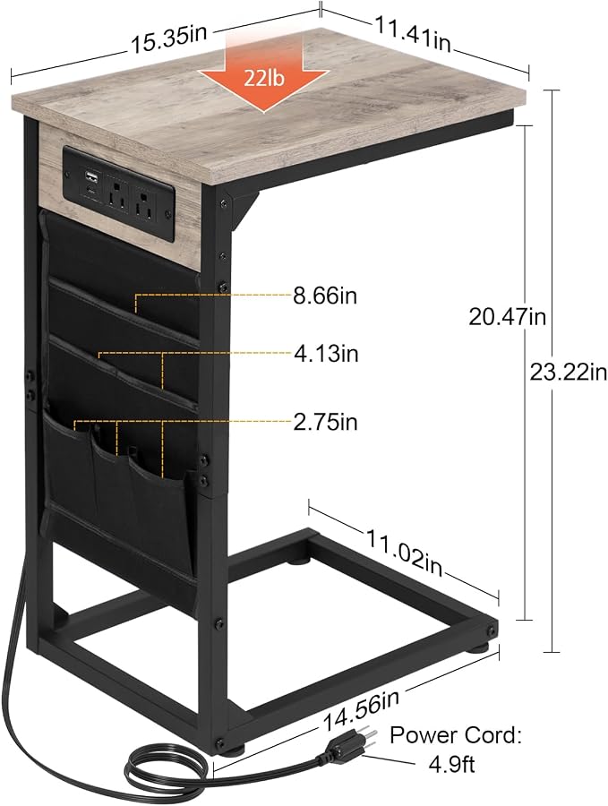 AMHANCIBLE C Shaped End Table - Image 3