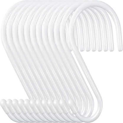 12 Pack 4-1/2 Inch White S Hooks by HiGift