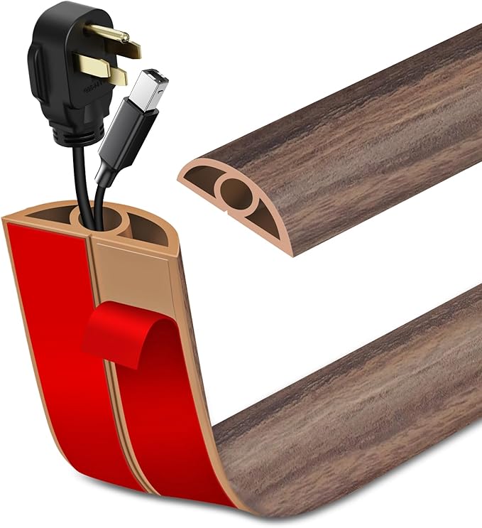 Floor Cord Cover Self Adhesive Cord Hider Floor Extension Cord Covers by LSGCQ