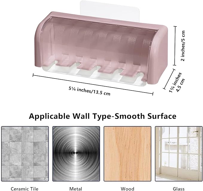 5 Slots Toothbrush Holder Wall Mount - Image 5