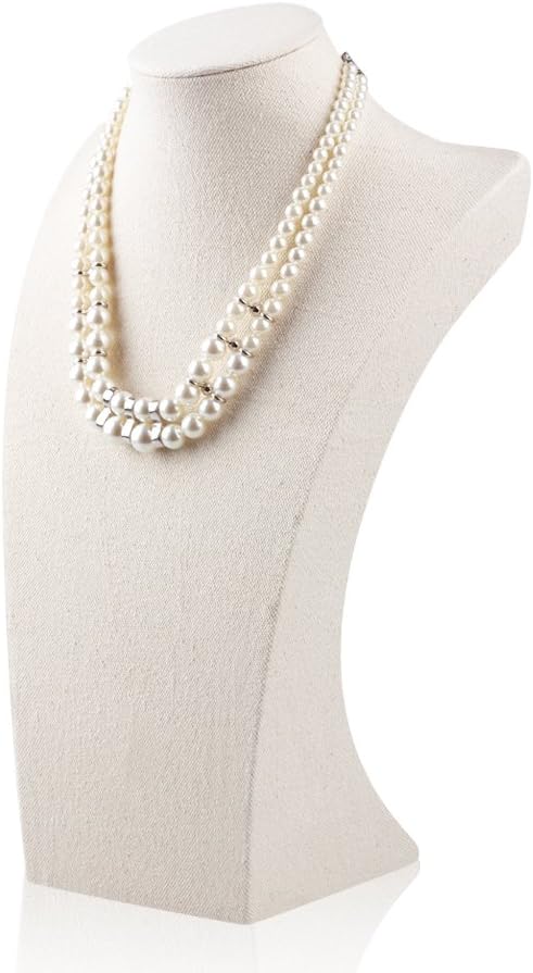 Oirlv Linen Necklace Display Bust 3D Necklace Organizer Jewelry Display Holder by Oirlv