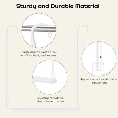 Hanging Closet Rod Adjustable Width Height Closet Rod - Image 4