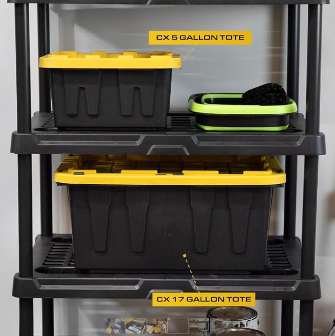 BLACK & YELLOW, 5-Gallon Heavy Duty Tough Storage Container & Snap-Tight Lid - Image 2