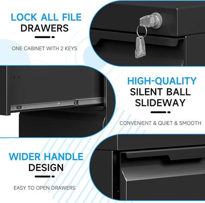 2 Drawer Mobile File Cabinet - Image 7