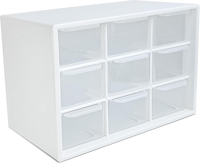 9 Drawer Plastic Organizer Box, Jewelry & Bead Containers, Teacher & Tackle Box by NEWOMEVA